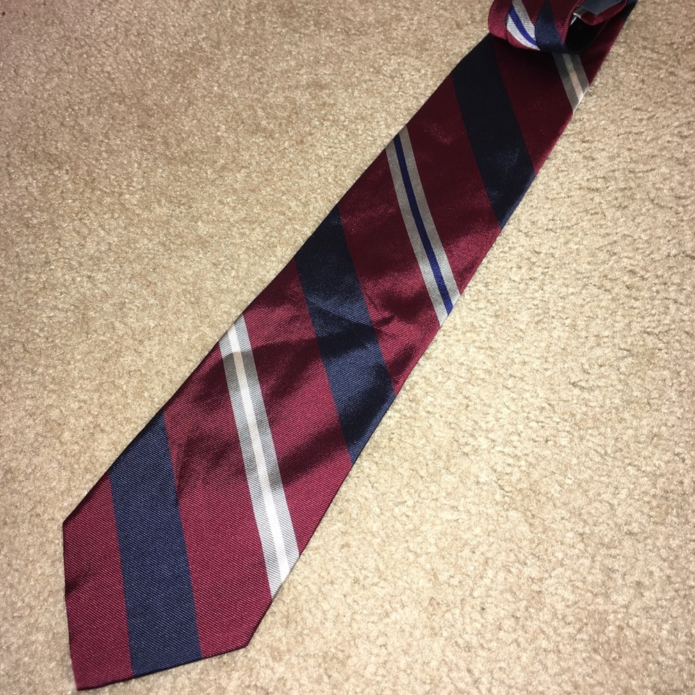 Barbara Blank blue and burgundy necktie